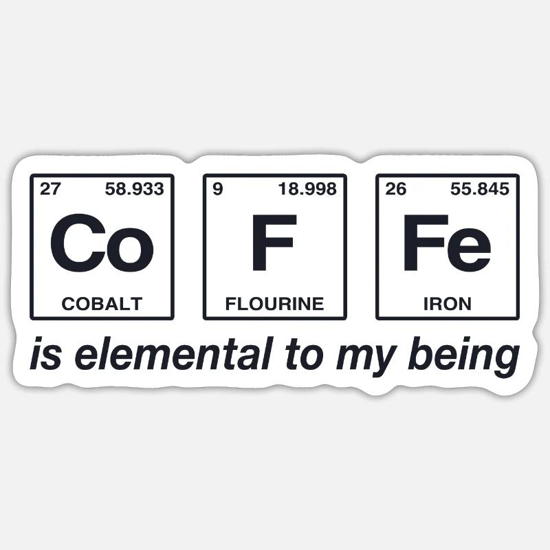 COFFEE - with elements of the persiode system Sticker size S (10 x 10 cm)