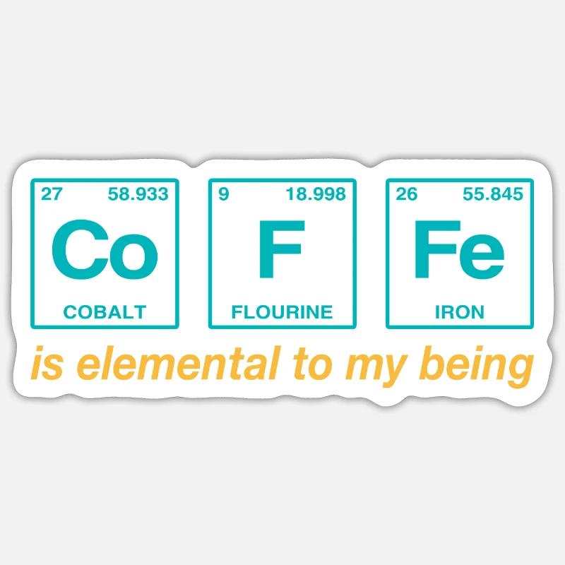 COFFEE - with elements of the persiode system Sticker size S (10 x 10 cm)
