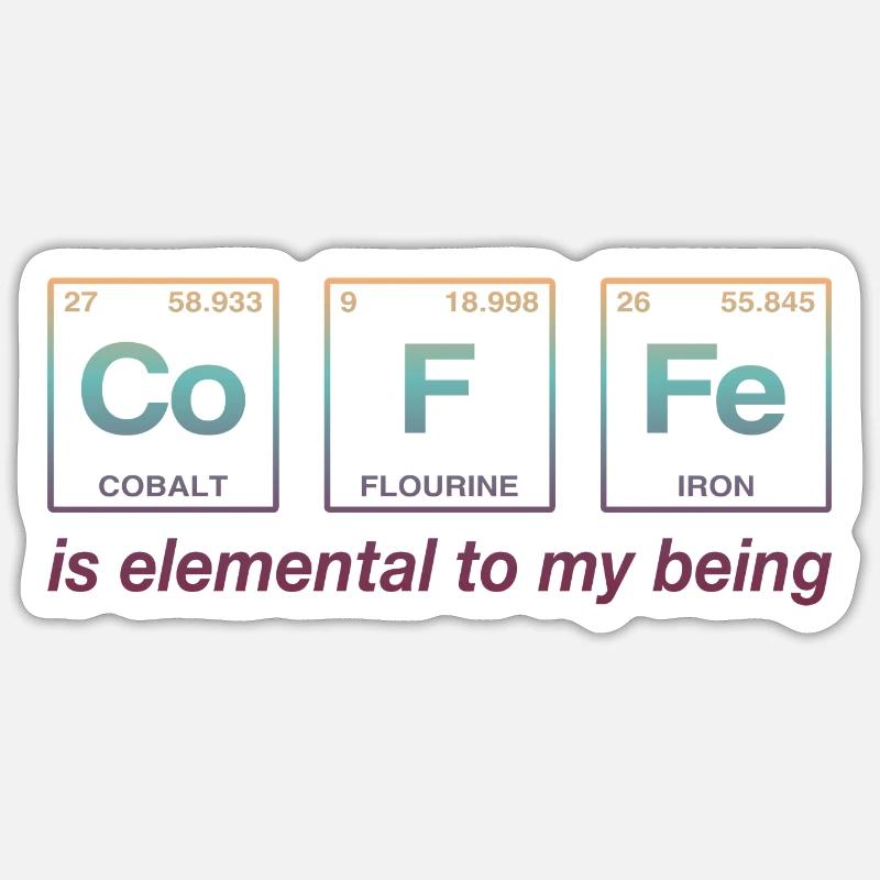 COFFEE - with elements of the persiode system Sticker size S (10 x 10 cm)