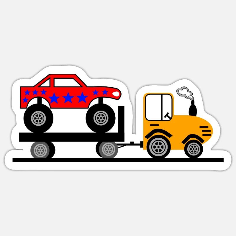 Traktor - Sticker Größe S (10 x 10 cm) - Mattweiß