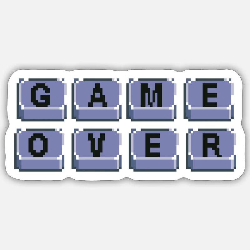 Game over - Sticker size S (10 x 10 cm) - white matte