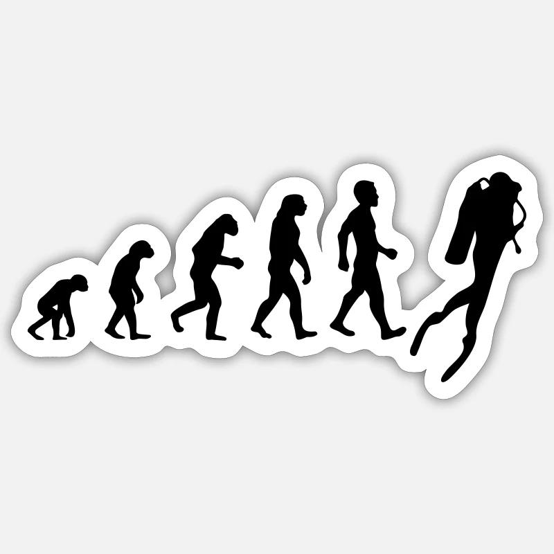 Evolution Diver - Sticker taille S (10 x 10 cm) - blanc mat