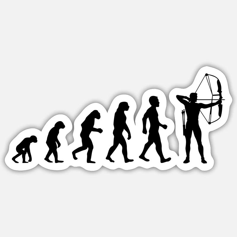 evolution Bogenschießen Sticker Größe S (10 x 10 cm)