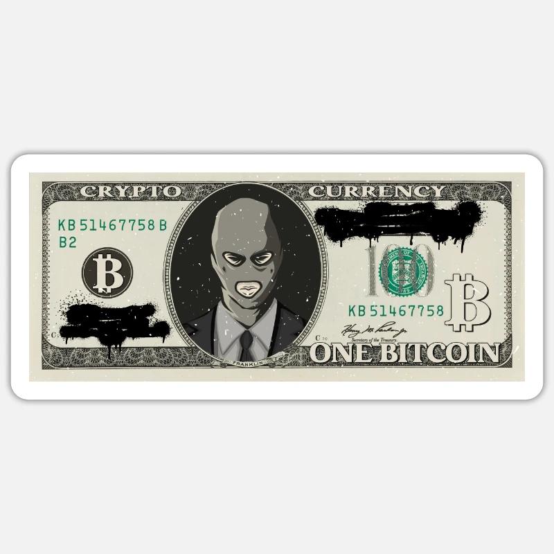 Bitcoin Crypto Dollar - Sticker Größe S (10 x 10 cm) - Mattweiß