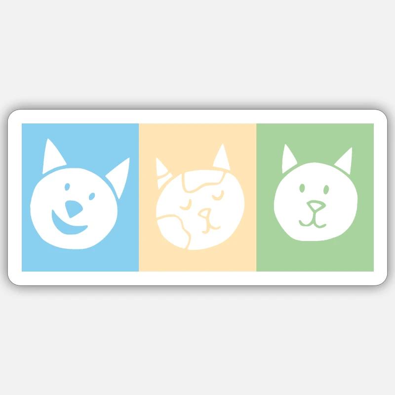 Feline Trio - Sticker size S (10 x 10 cm) - white matte