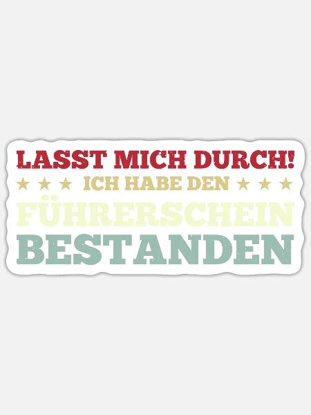 Führerschein Prüfung Führerscheinprüfung Geschenk - Sticker Größe S (10 x 10 cm) - Mattweiß