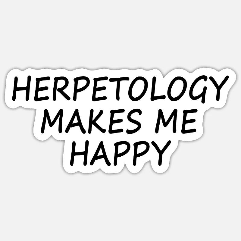 L’herpétologie me rend heureuse - Sticker taille S (10 x 10 cm) - blanc mat