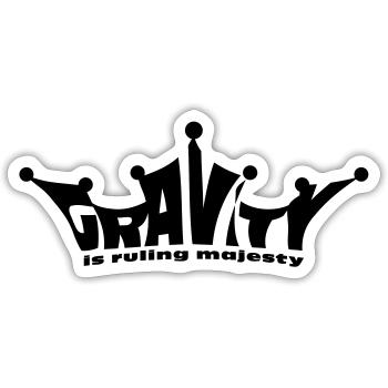 gravity majesty - Sticker Größe S (10 x 10 cm) - Mattweiß - Vorne