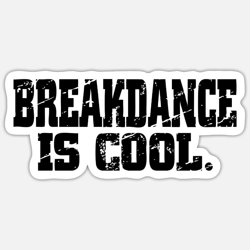 Breakdance - Sticker taille S (10 x 10 cm) - blanc mat
