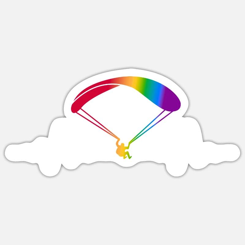 Paragliding Glide-Long Paragliding - Sticker size S (10 x 10 cm) - white matte