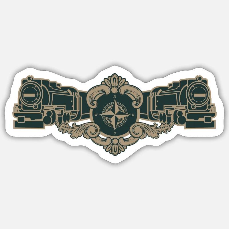 Logo du chemin de fer rétro Vinted - Sticker taille S (10 x 10 cm) - blanc mat
