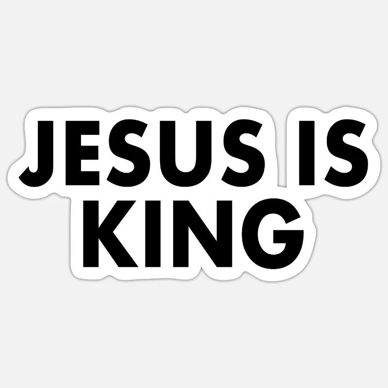 Jesus is king - Sticker taille S (10 x 10 cm) - blanc mat