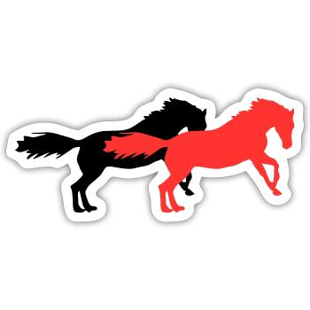 horses - Sticker Größe S (10 x 10 cm) - Mattweiß - Vorne