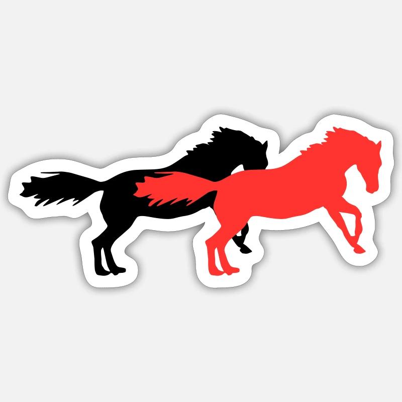 Horses - Sticker size S (10 x 10 cm) - white matte