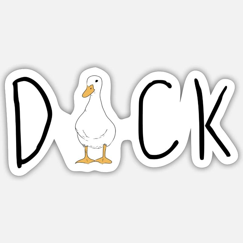 DUCK - Sticker Größe S (10 x 10 cm) - Mattweiß