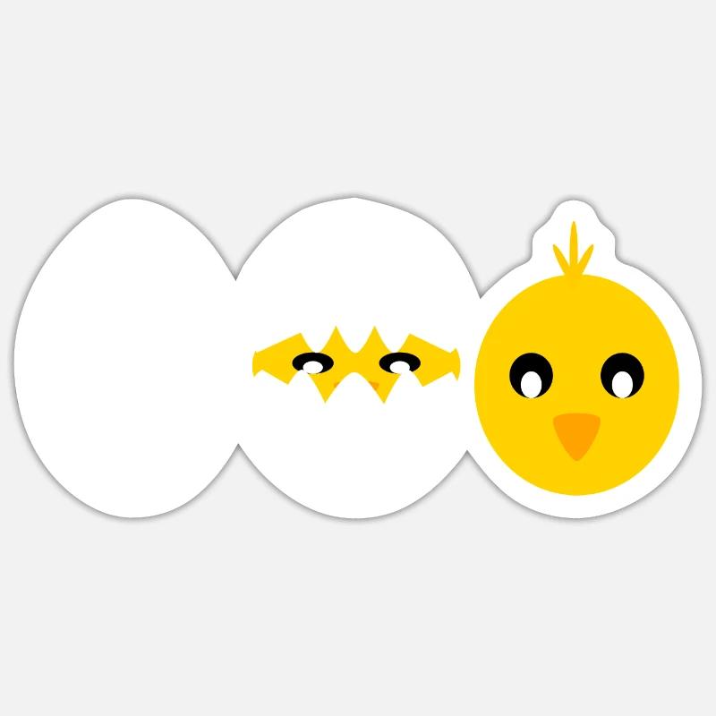 Comic hatching chick Sticker size S (10 x 10 cm)