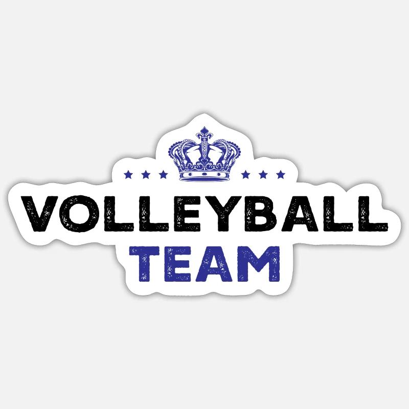 Équipe de volleyball - Sticker taille S (10 x 10 cm) - blanc mat