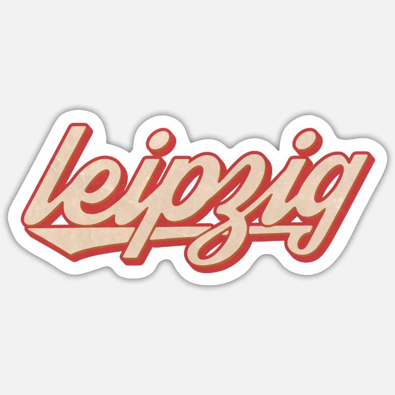 Leipzig Script Vintage Logo - Sticker Größe S (10 x 10 cm) - Mattweiß