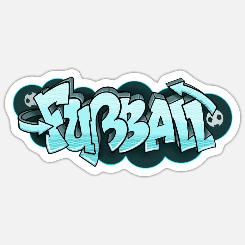 Fußball Graffiti, Cooles Design Geschenkidee Sticker Größe S (10 x 10 cm)