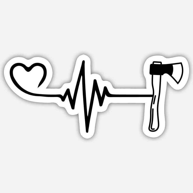 Axe Pulse Heart Love Sticker taille S (10 x 10 cm)