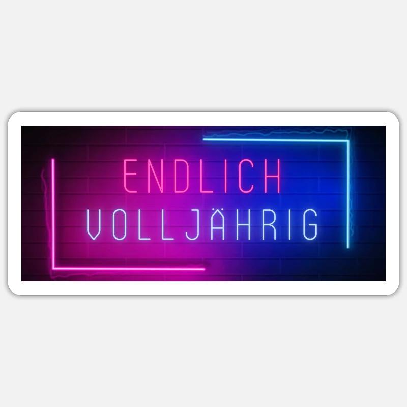 Endlich 18 volljährig 5 Sticker Größe S (10 x 10 cm)