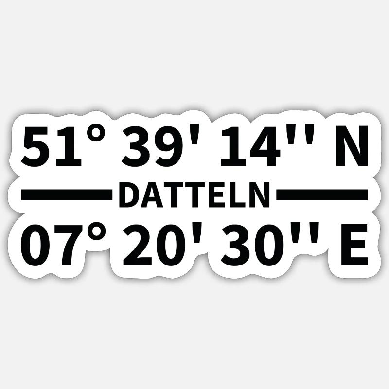 Coordonnées des dates - Sticker taille S (10 x 10 cm) - blanc mat