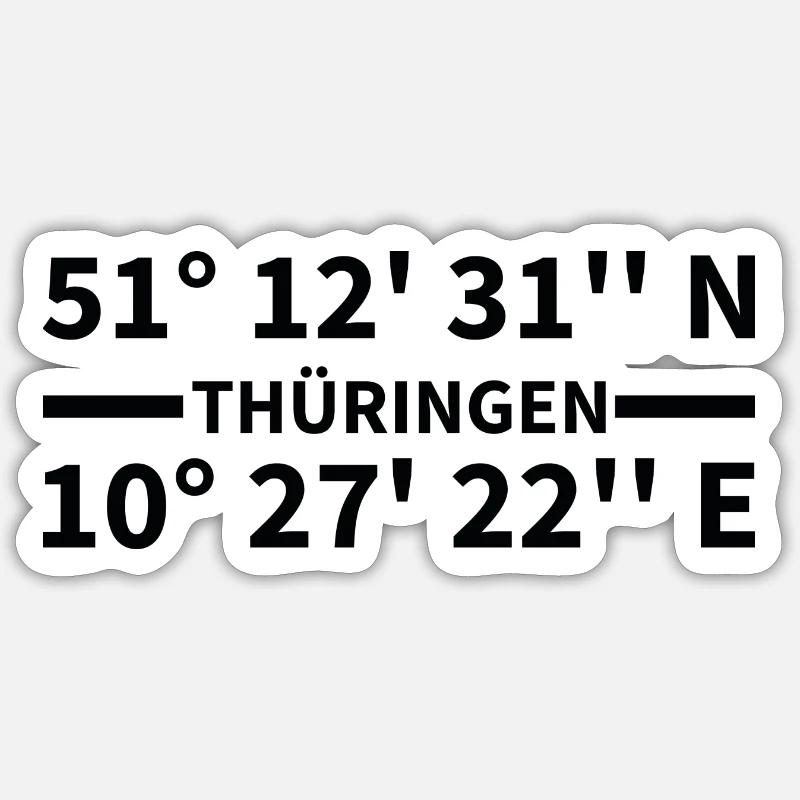 Coordonnées de Thuringe Sticker taille S (10 x 10 cm)