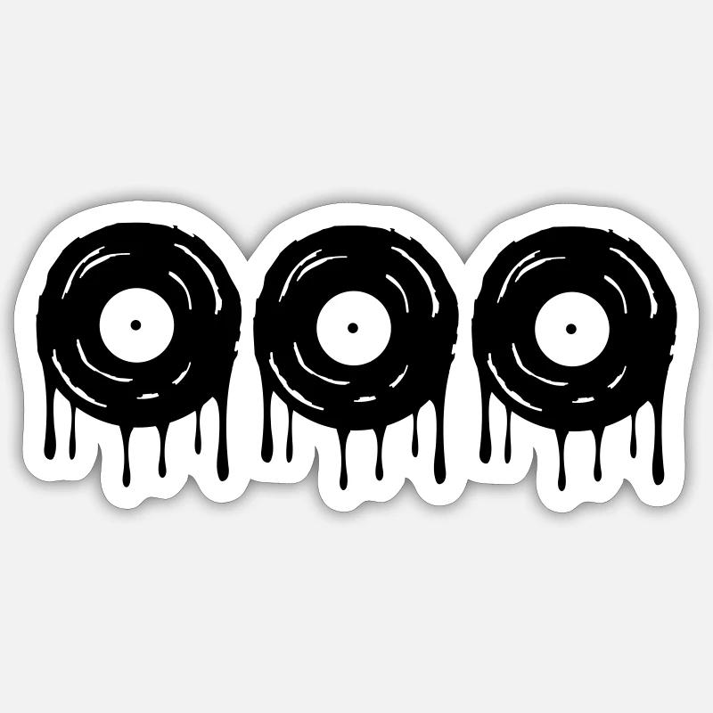 schallplatten - Sticker Größe S (10 x 10 cm) - Mattweiß
