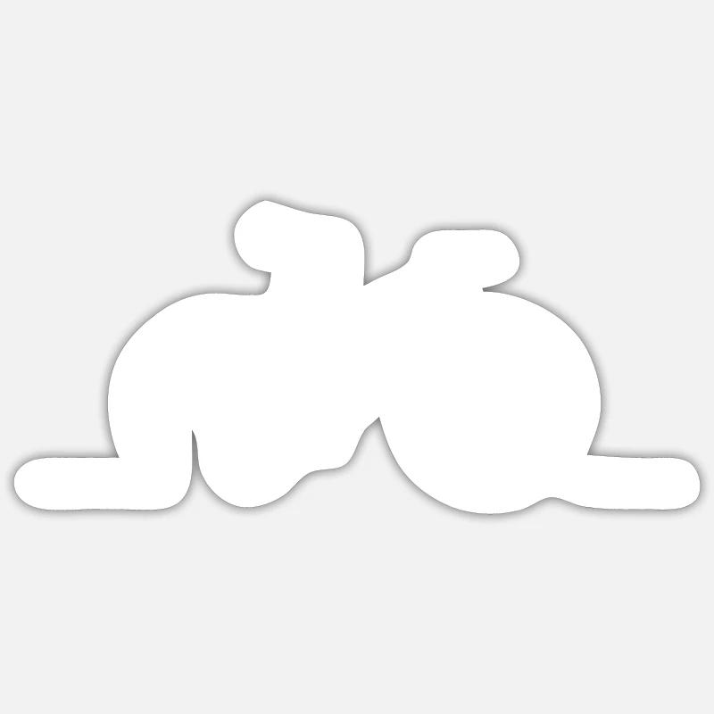 Minimal Line Bicycle - Sticker size S (10 x 10 cm) - white matte