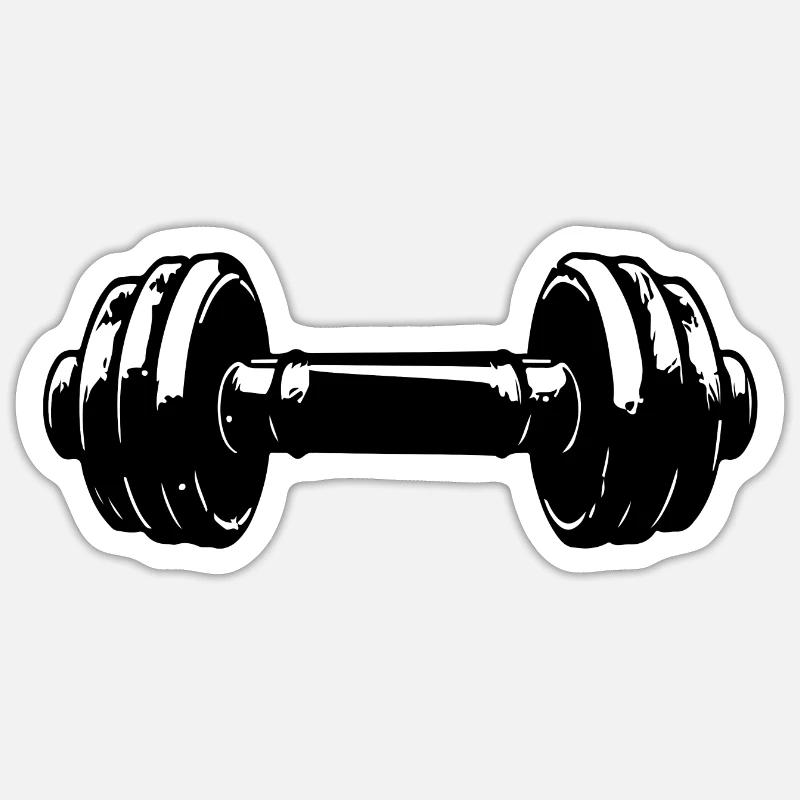 Dumbbell Gym Symbol Workout Sticker taille S (10 x 10 cm)