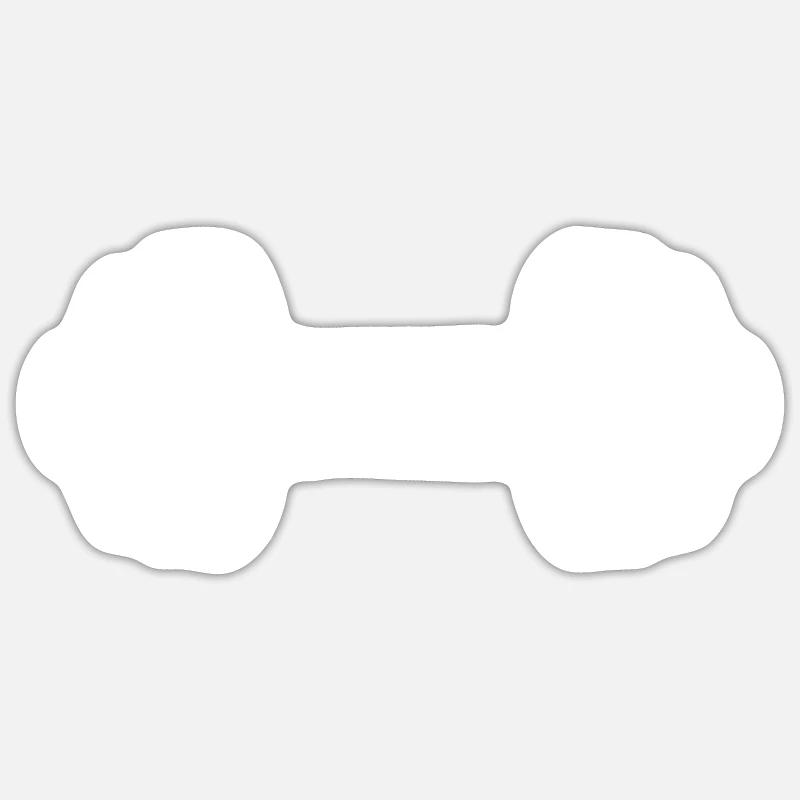 Dumbbell Gym Symbol Workout - Sticker taille S (10 x 10 cm) - blanc mat