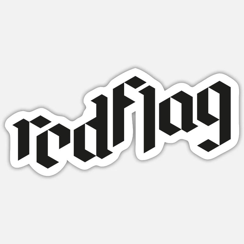 drapeau rouge Sticker taille S (10 x 10 cm)