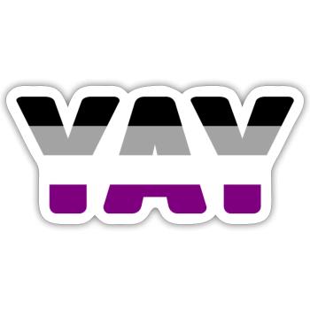 YAY asexuell - Sticker Größe S (10 x 10 cm) - Mattweiß - Vorne