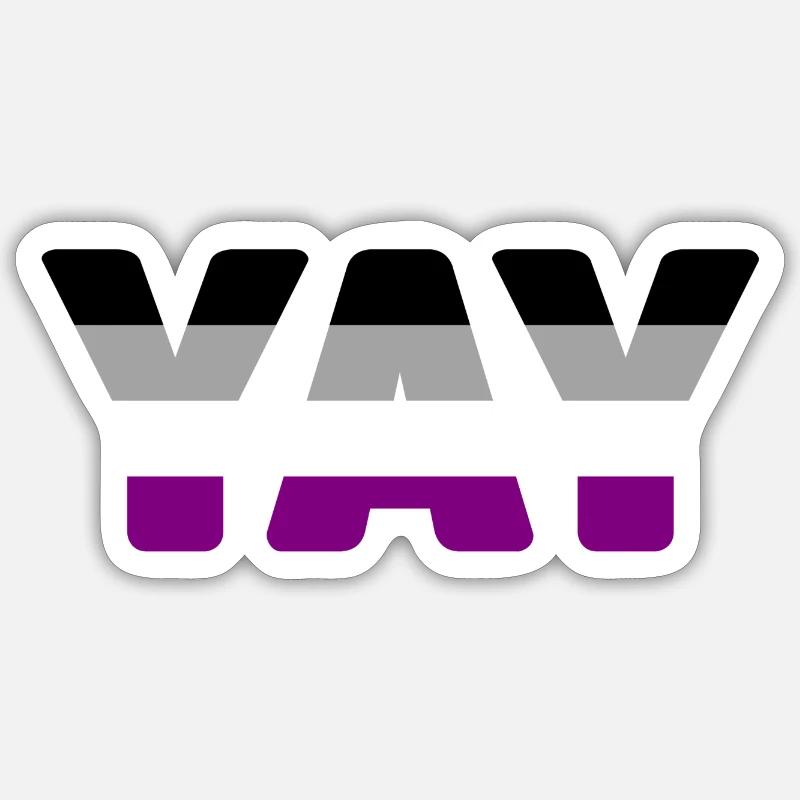 YAY Asexual - Sticker size S (10 x 10 cm) - white matte