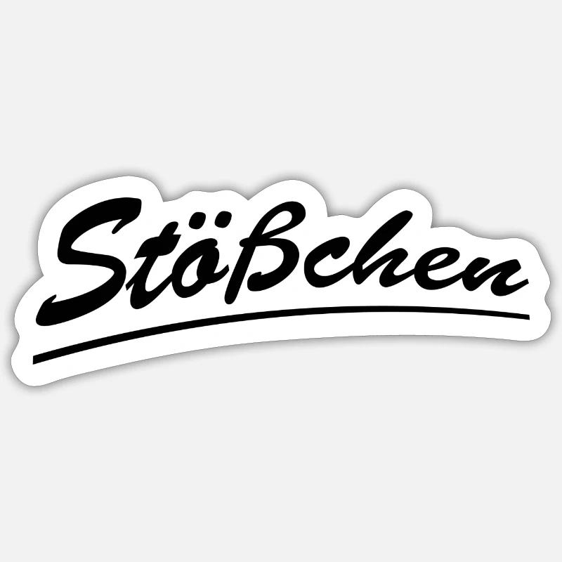 Stößchen - Sticker Größe S (10 x 10 cm) - Mattweiß