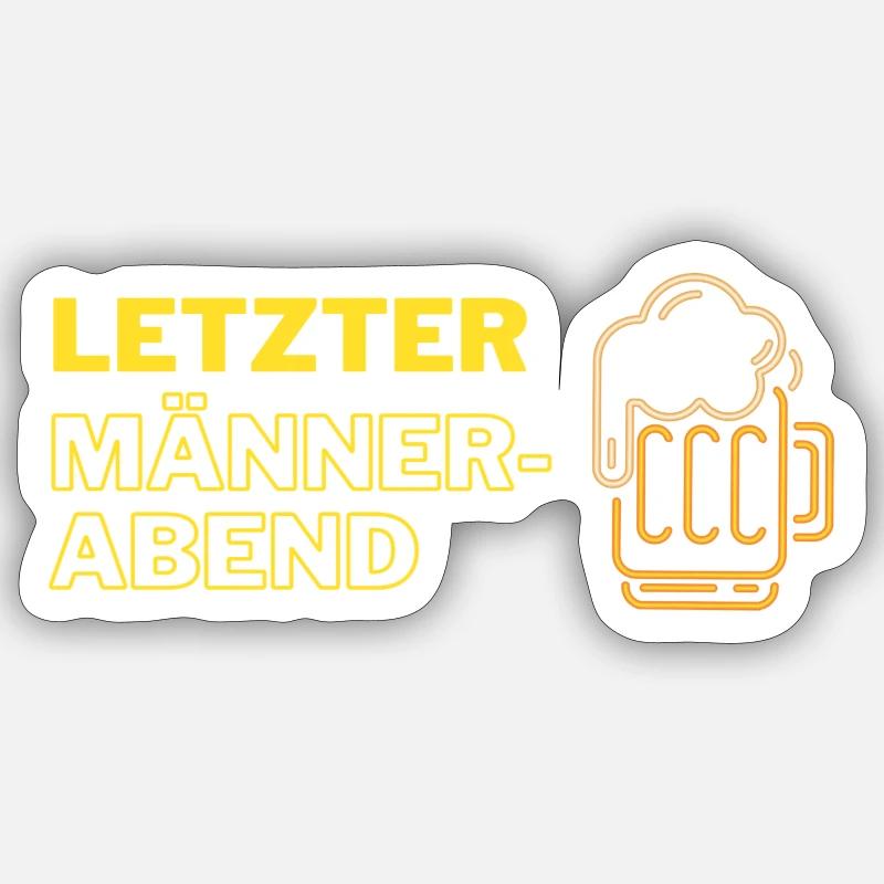 Letzter Männerabend Bier Sticker Größe S (10 x 10 cm)