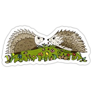 Igel - Sticker Größe S (10 x 10 cm) - Mattweiß - Vorne