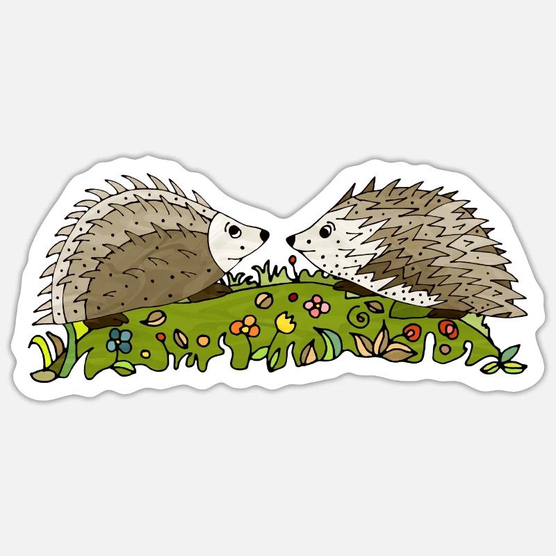 Hérissons Sticker taille S (10 x 10 cm)