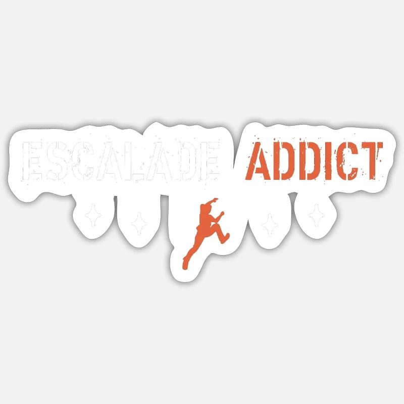 Climbing addict - Sticker size S (10 x 10 cm) - white matte