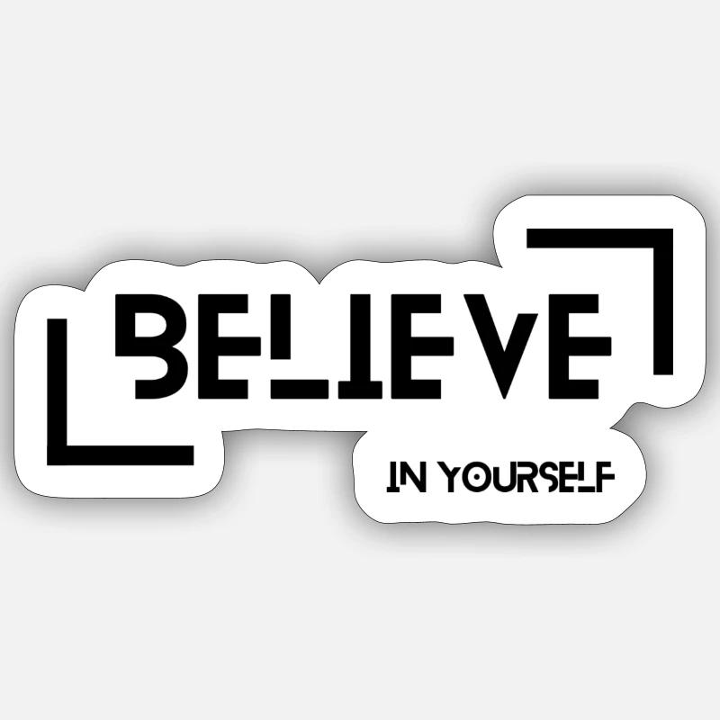 Tshirt Basic mit Aufschrift - Sticker Größe S (10 x 10 cm) - Mattweiß