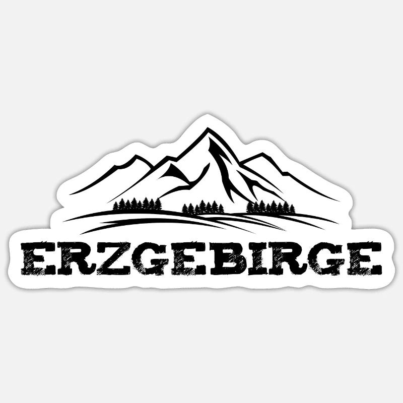 Erzgebirge Retro - Sticker Größe S (10 x 10 cm) - Mattweiß
