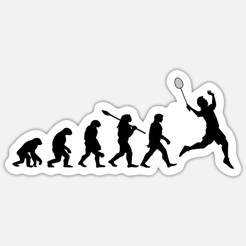 Badminton Evolution Gift for Badminton Players Sticker size S (10 x 10 cm)