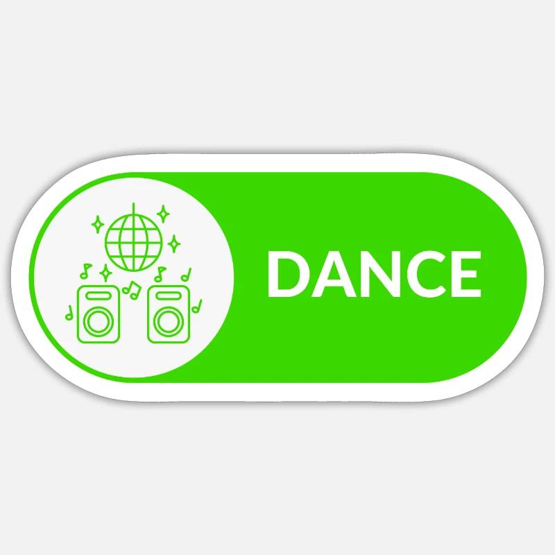 Dance button - Sticker size S (10 x 10 cm) - white matte