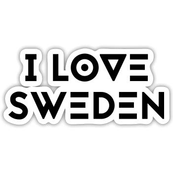 I LOVE SWEDEN - Sticker Größe S (10 x 10 cm) - Mattweiß - Vorne