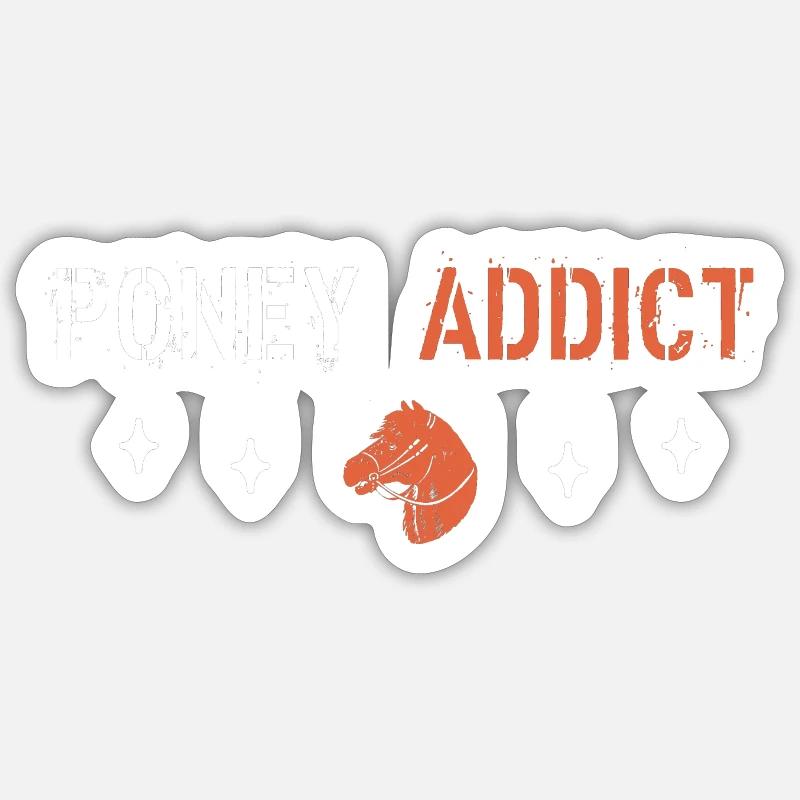 Pony addict - Sticker size S (10 x 10 cm) - white matte