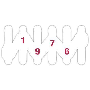 1976 Anniversaire DJ Anniversaire Ingénieur du son - Sticker taille S (10 x 10 cm) - blanc mat - Devant