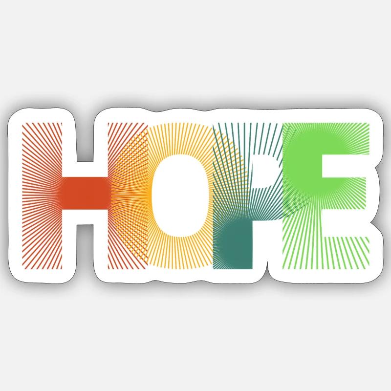 HOPE | HOFFNUNG | Print - Sticker Größe S (10 x 10 cm) - Mattweiß