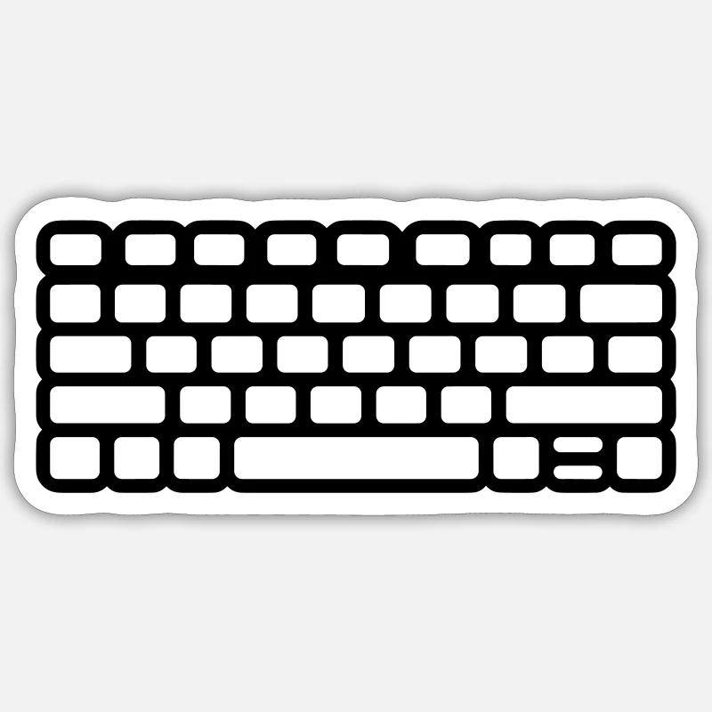 Clavier - Sticker taille S (10 x 10 cm) - blanc mat