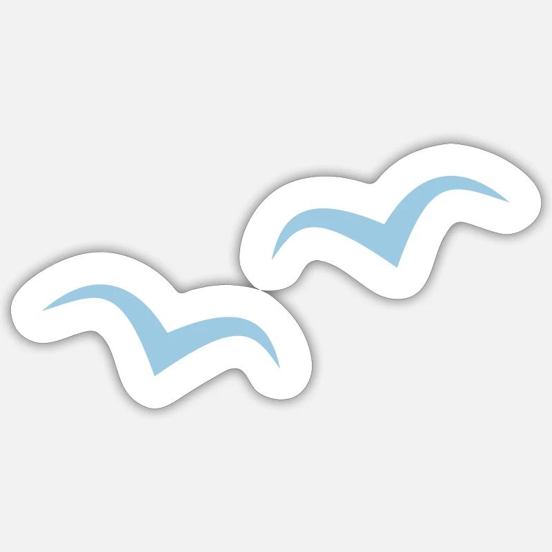 Möwen - Sticker Größe S (10 x 10 cm) - Mattweiß