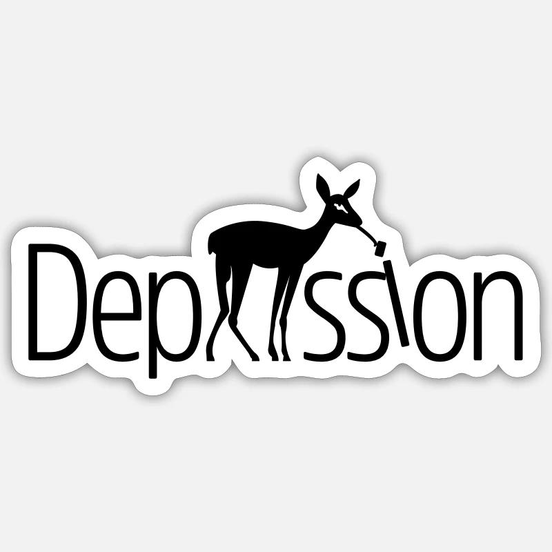 DepREHssion Depression - Sticker Größe S (10 x 10 cm) - Mattweiß